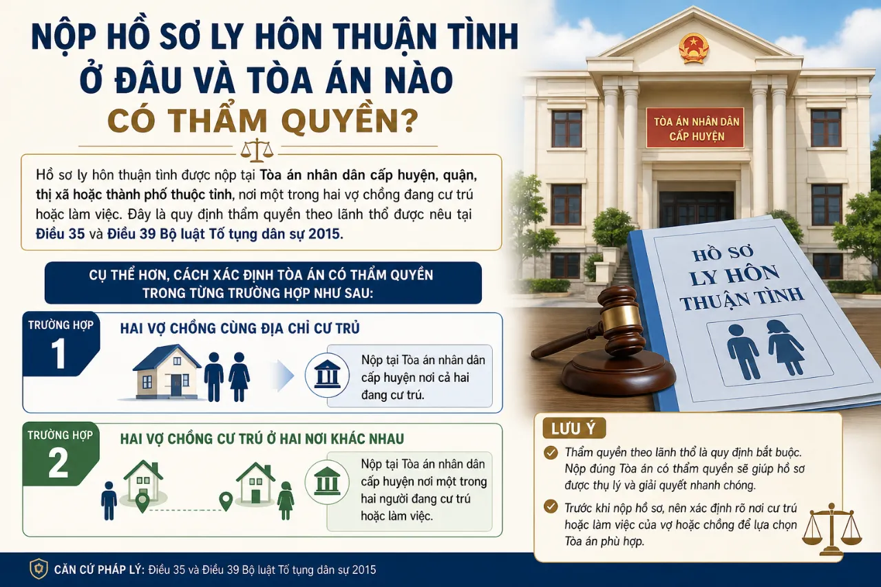 Nộp Hồ Sơ Ly Hôn Thuận Tình Ở Đâu Và Tòa Án Nào Có Thẩm Quyền?
