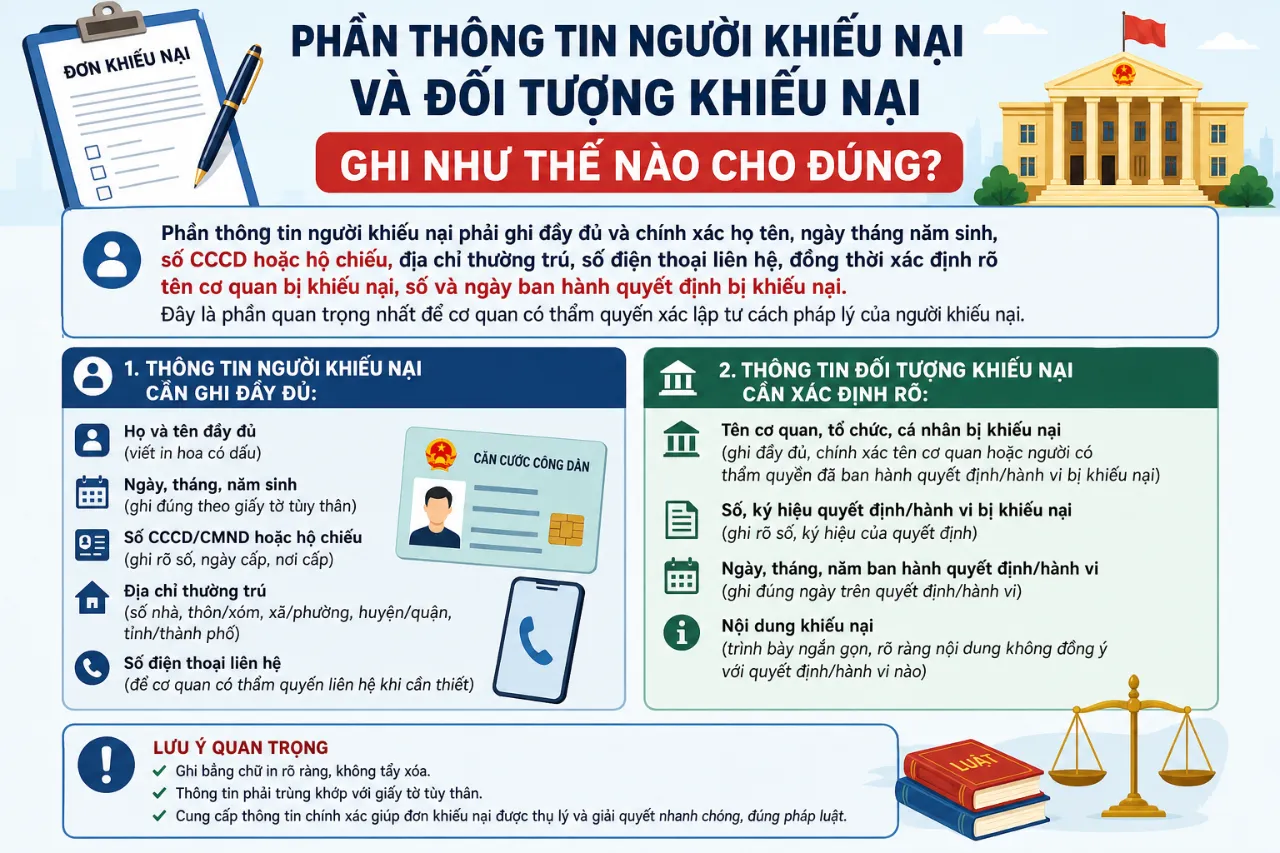Phần Thông Tin Người Khiếu Nại Và Đối Tượng Khiếu Nại Ghi Như Thế Nào Cho Đúng?