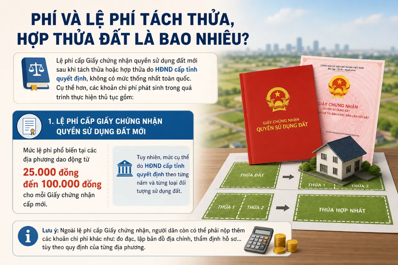 Phí và Lệ Phí Tách Thửa, Hợp Thửa Đất Là Bao Nhiêu?