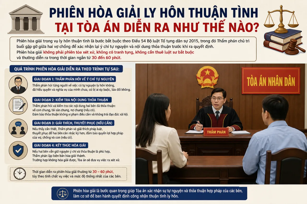 Phiên Hòa Giải Ly Hôn Thuận Tình Tại Tòa Án Diễn Ra Như Thế Nào?