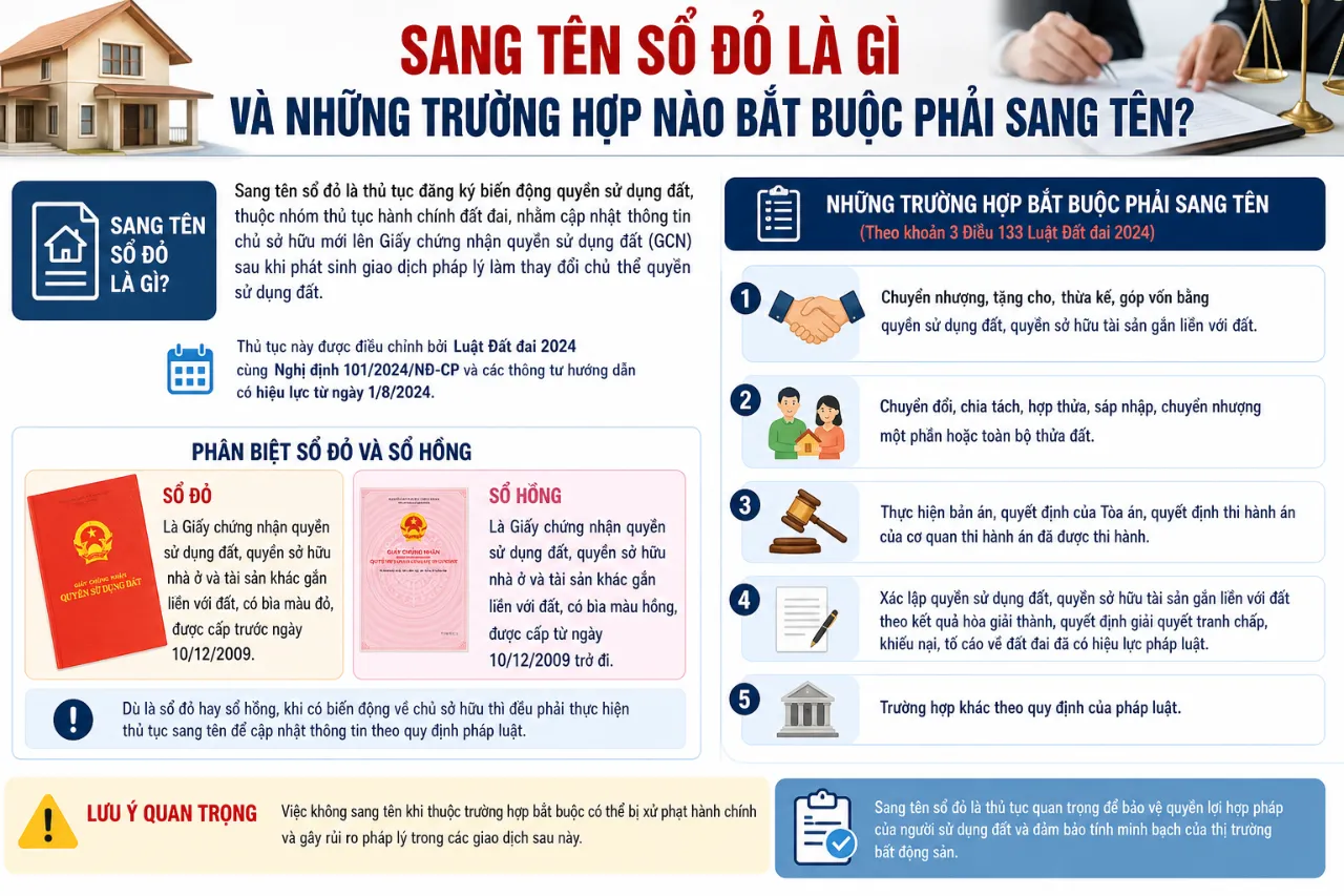 Hướng Dẫn Thủ Tục Sang Tên Sổ Đỏ 2025: Hồ Sơ, Chi Phí & Các Bước Đăng Ký Biến Động Đất Đai