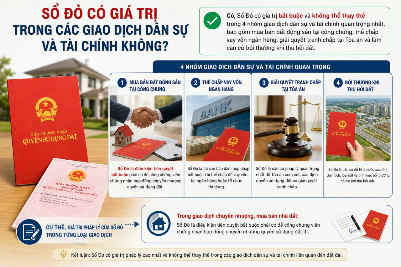 Sổ Đỏ Có Giá Trị Trong Các Giao Dịch Dân Sự Và Tài Chính Không?