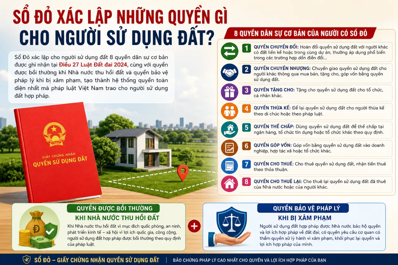 Sổ Đỏ Xác Lập Những Quyền Gì Cho Người Sử Dụng Đất?