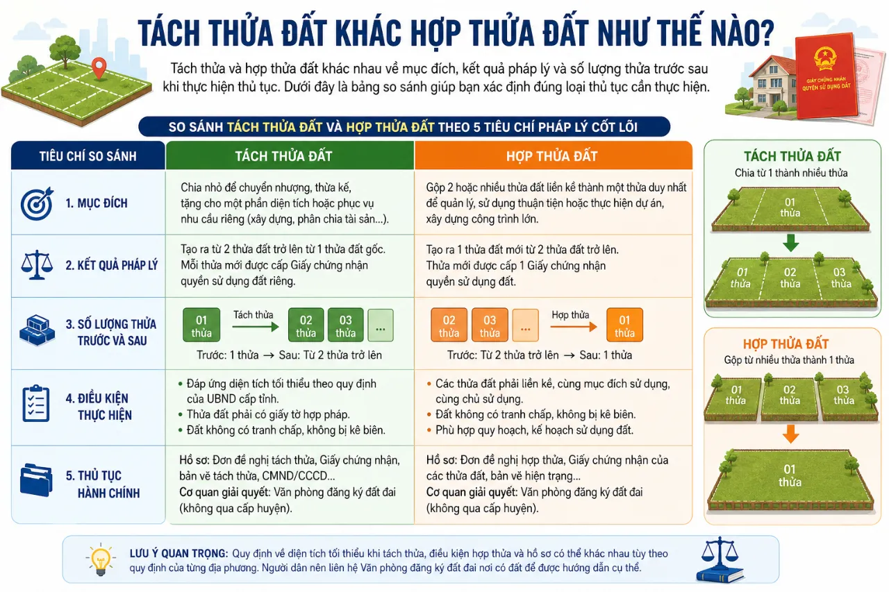 Thủ Tục Tách Thửa, Hợp Thửa Đất: Điều Kiện, Hồ Sơ & Quy Trình Thực Hiện Theo Luật Đất Đai 2024