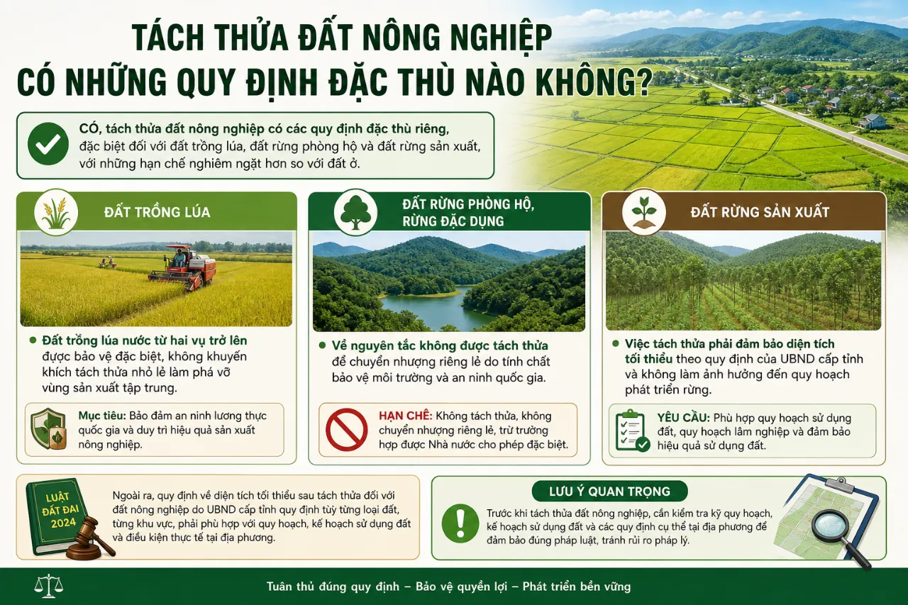 Tách Thửa Đất Nông Nghiệp Có Những Quy Định Đặc Thù Nào Không?