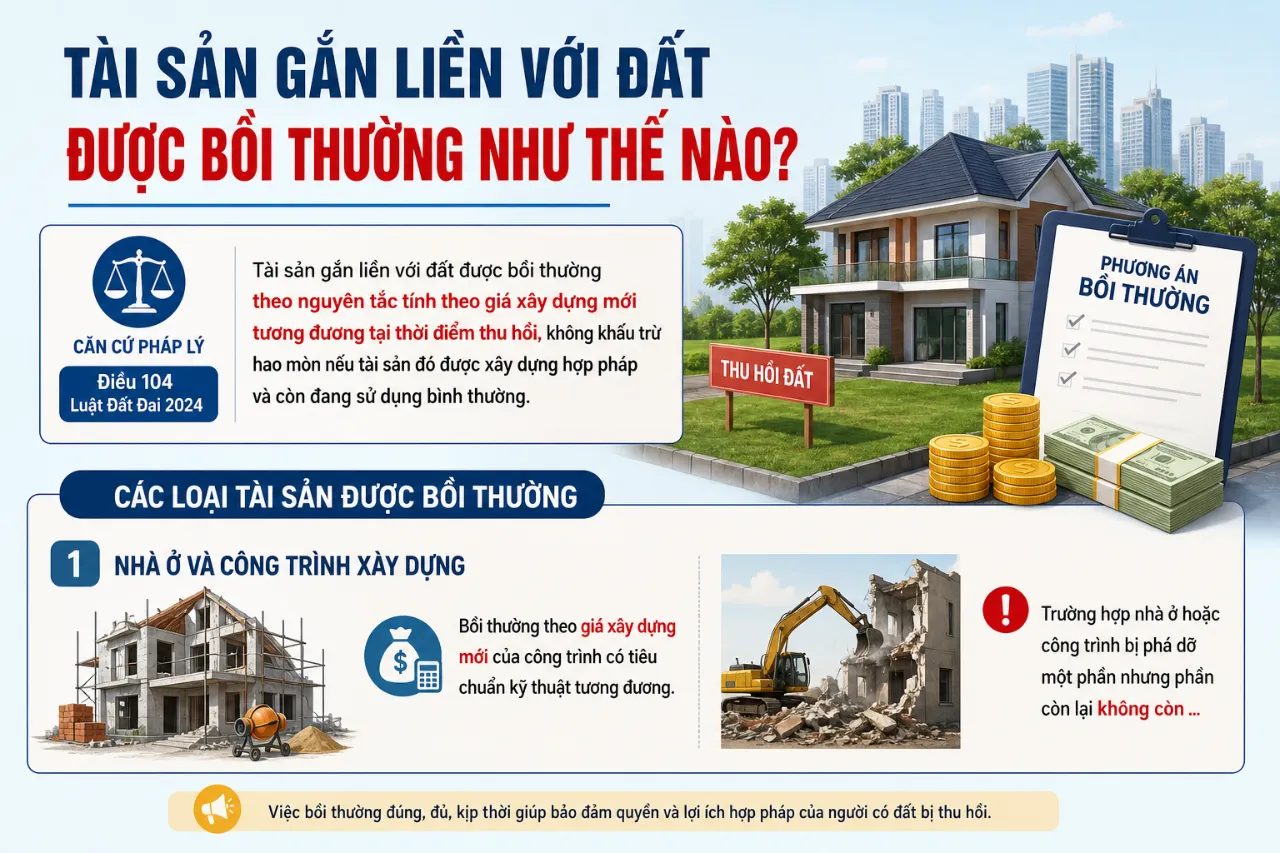 Tài Sản Gắn Liền Với Đất Được Bồi Thường Như Thế Nào?
