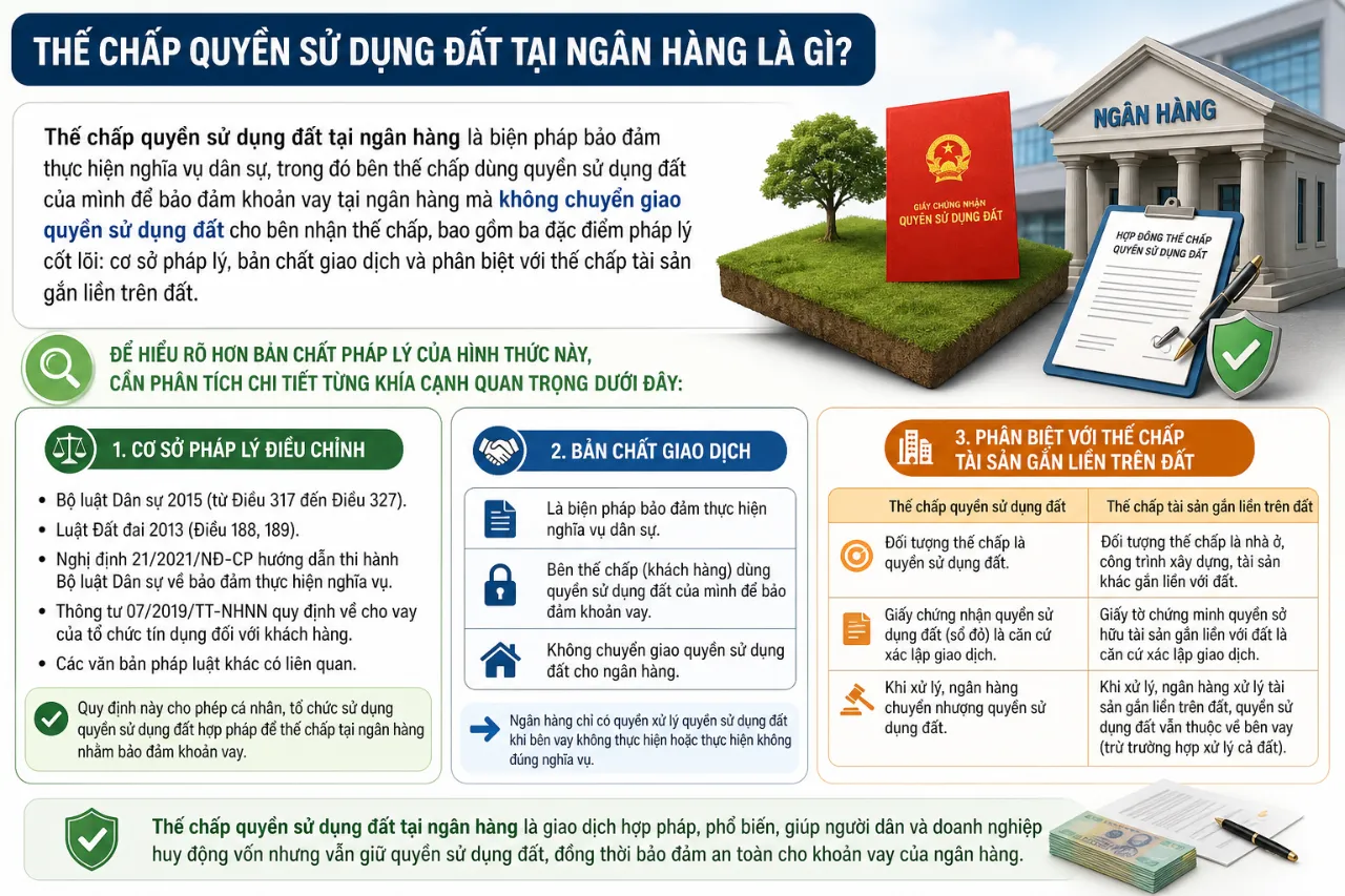 Thế Chấp Quyền Sử Dụng Đất Tại Ngân Hàng: Điều Kiện, Hồ Sơ, Thủ Tục và Rủi Ro Cần Biết