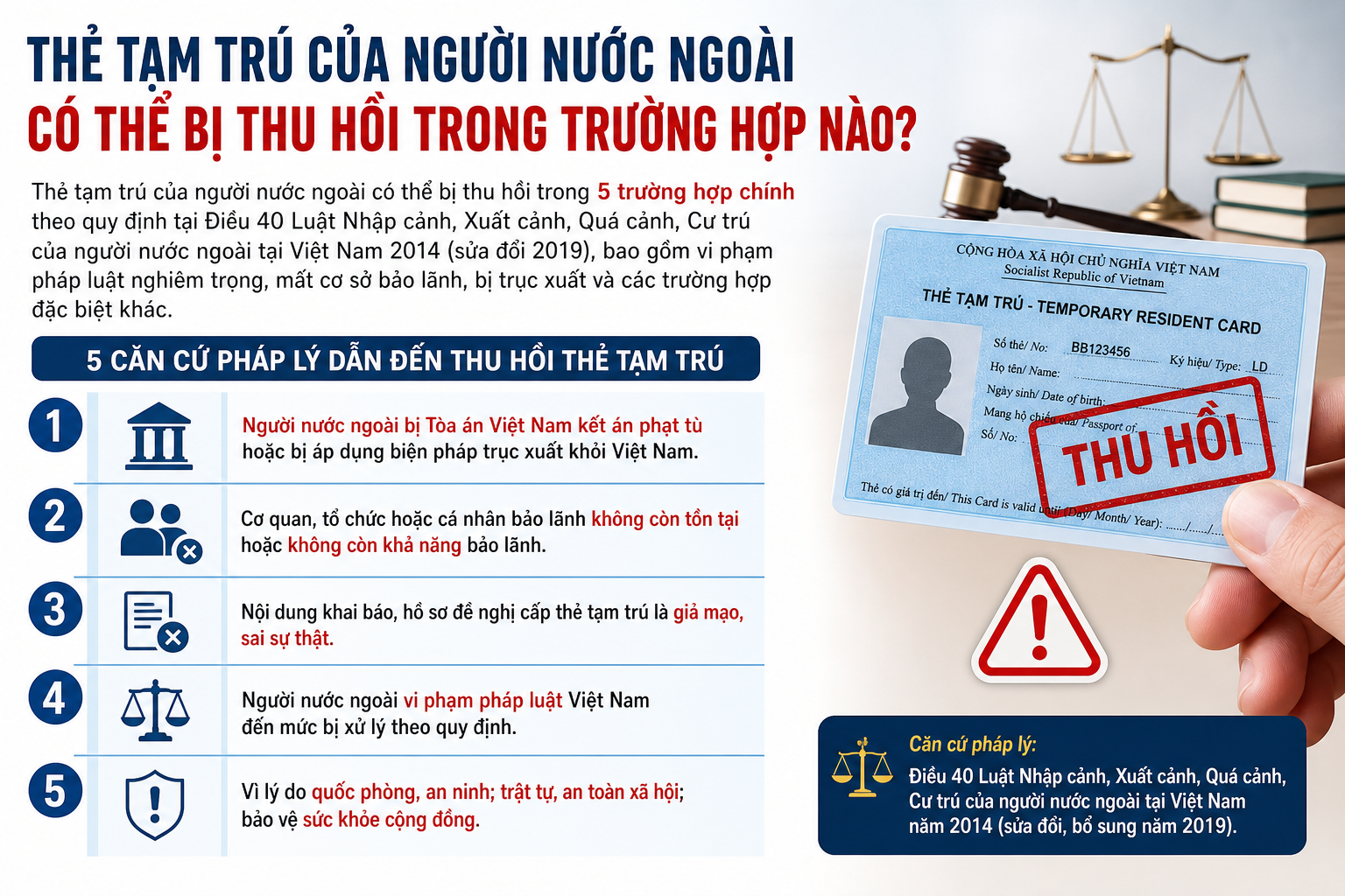 Thẻ Tạm Trú Của Người Nước Ngoài Có Thể Bị Thu Hồi Trong Trường Hợp Nào?