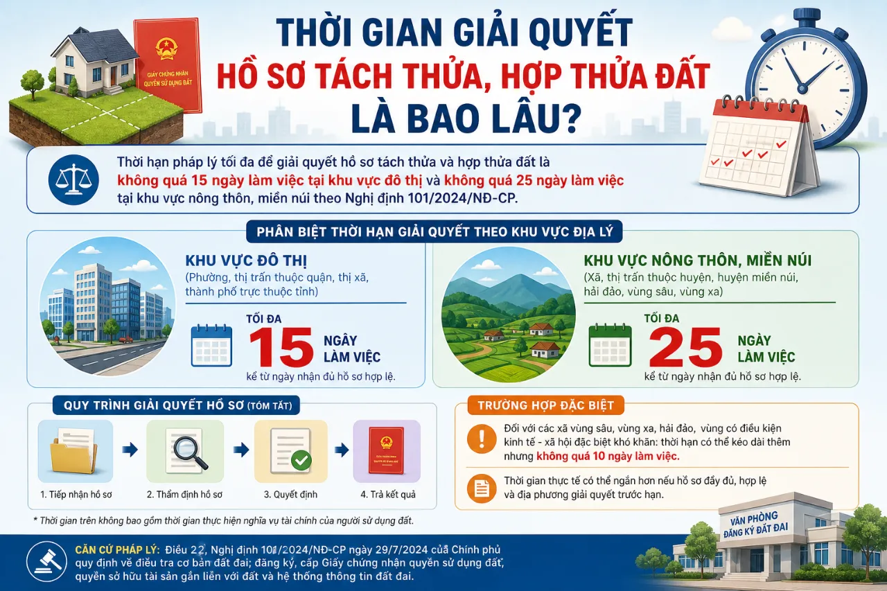 Thời Gian Giải Quyết Hồ Sơ Tách Thửa, Hợp Thửa Đất Là Bao Lâu?
