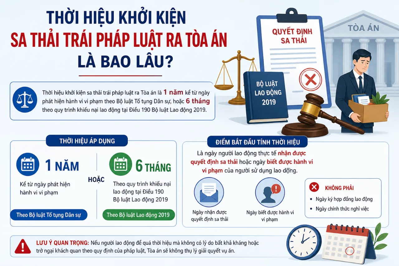 Thời hiệu khởi kiện sa thải trái pháp luật ra Tòa án là bao lâu?