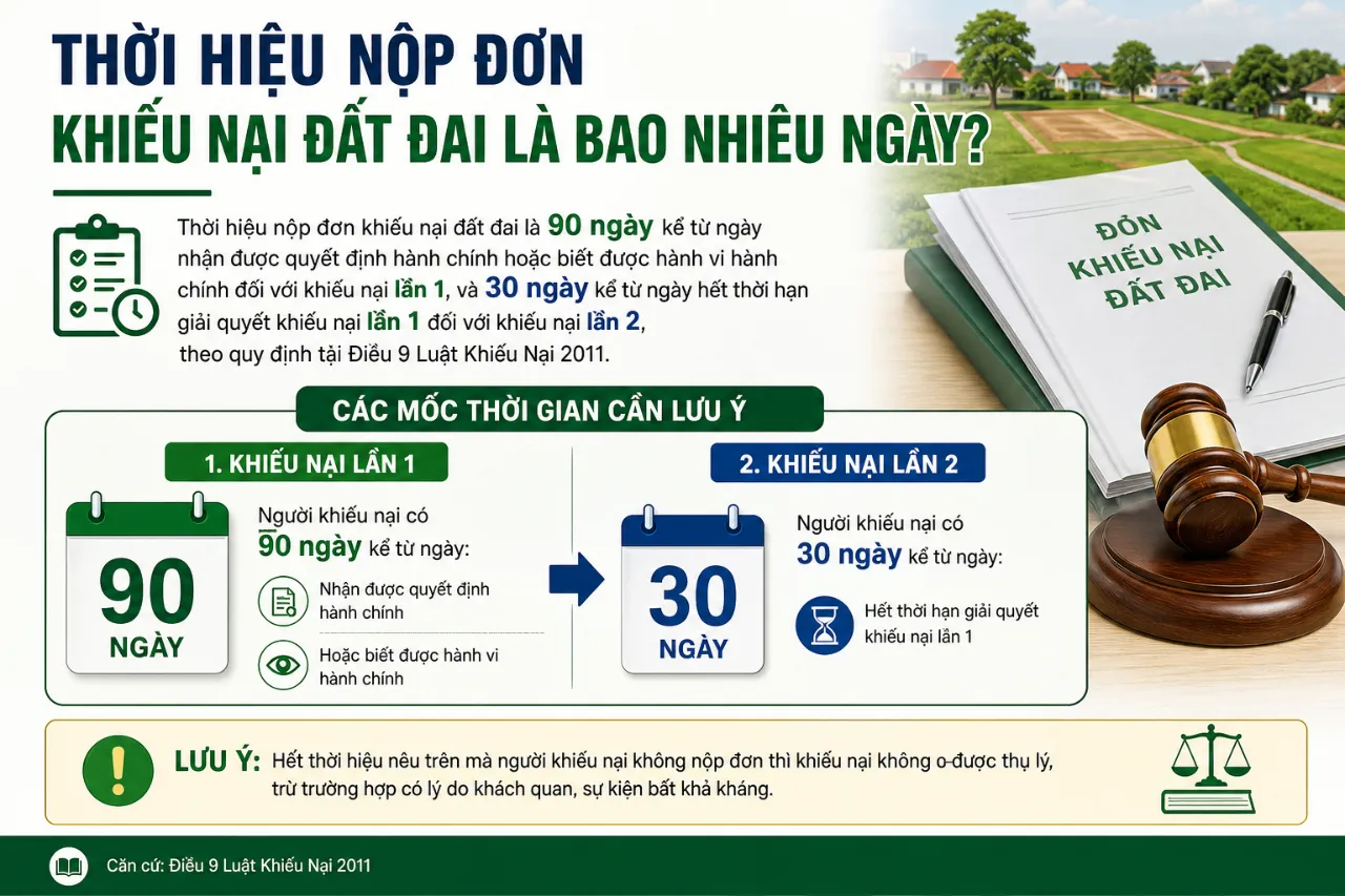 Thời Hiệu Nộp Đơn Khiếu Nại Đất Đai Là Bao Nhiêu Ngày?