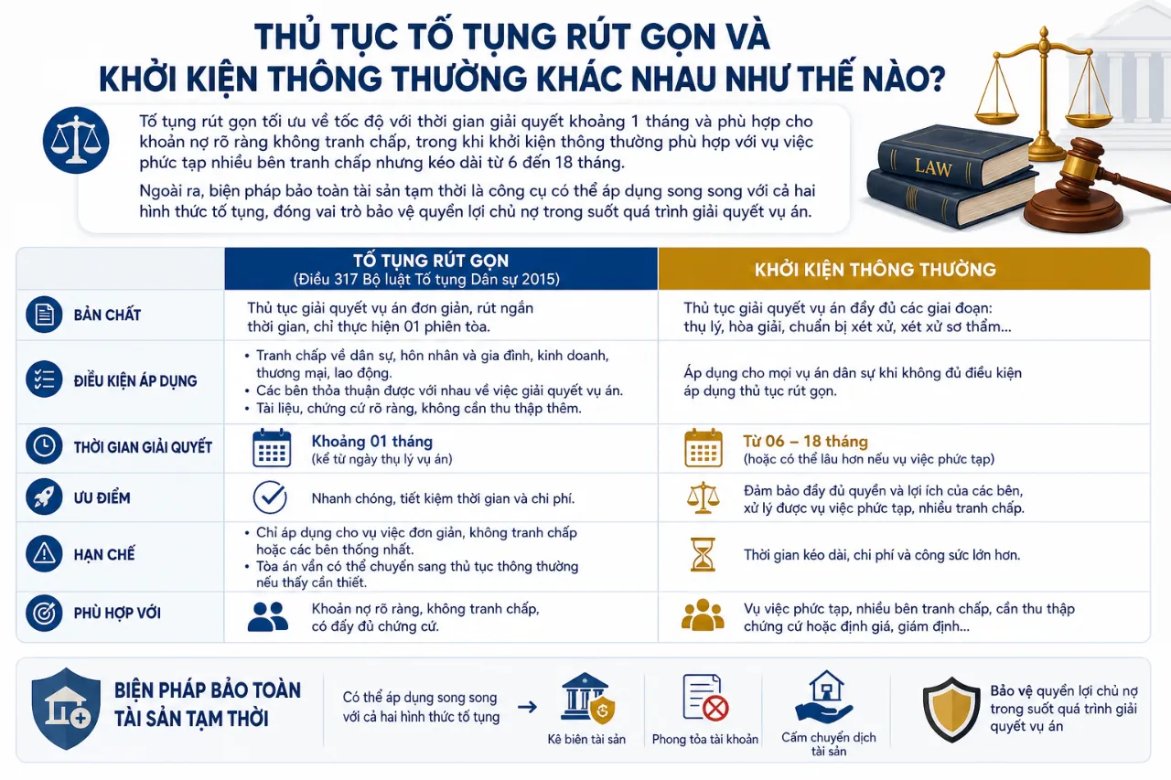 Thủ Tục Tố Tụng Rút Gọn Và Khởi Kiện Thông Thường Khác Nhau Như Thế Nào?