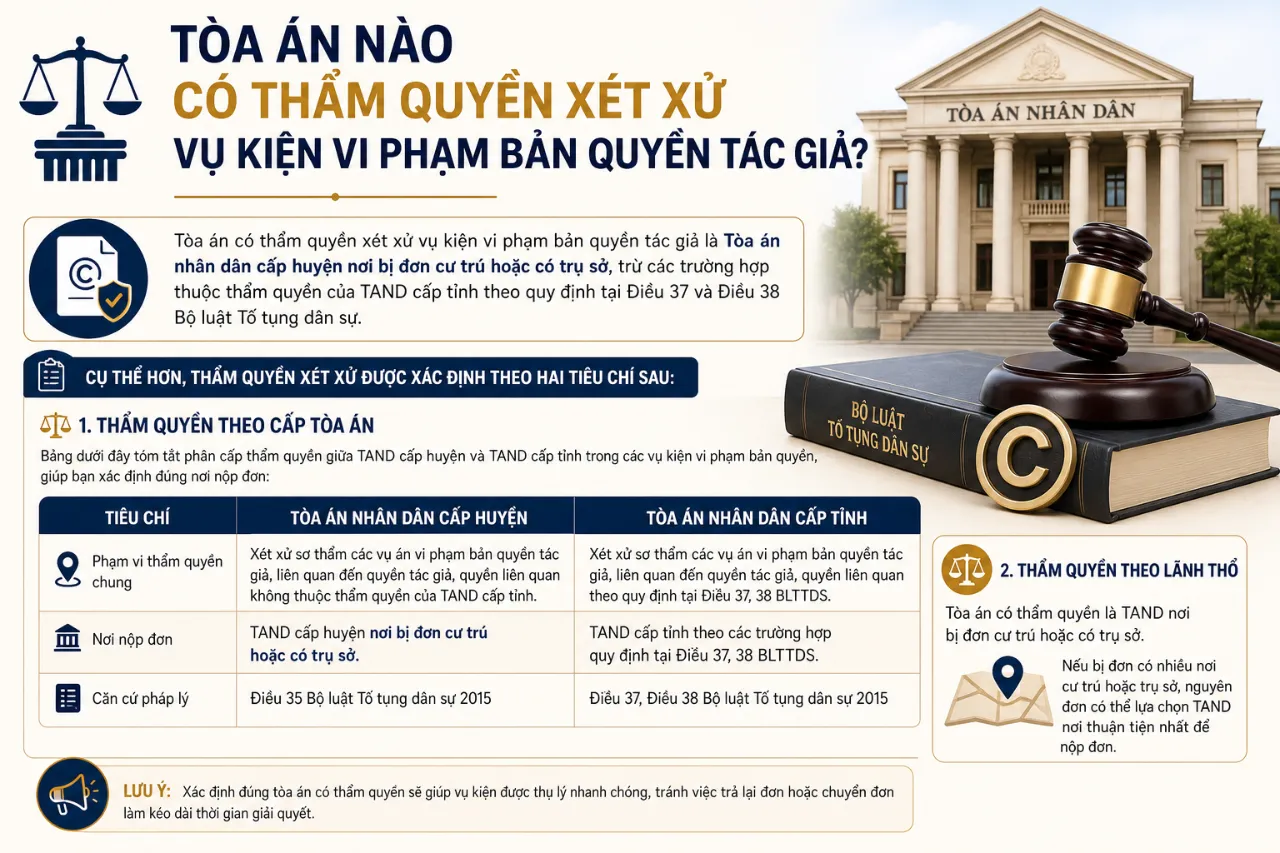Tòa Án Nào Có Thẩm Quyền Xét Xử Vụ Kiện Vi Phạm Bản Quyền Tác Giả?