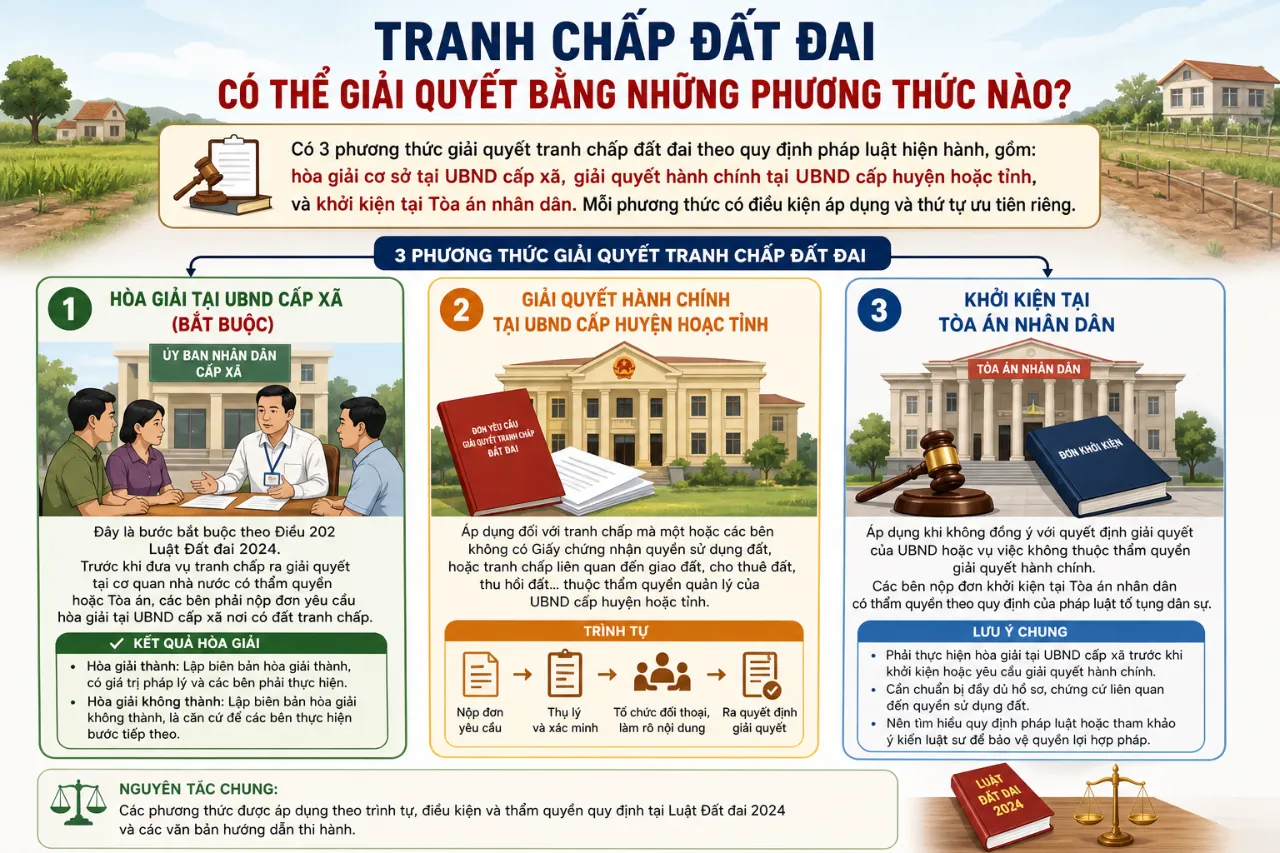 Tranh Chấp Đất Đai Có Thể Giải Quyết Bằng Những Phương Thức Nào?