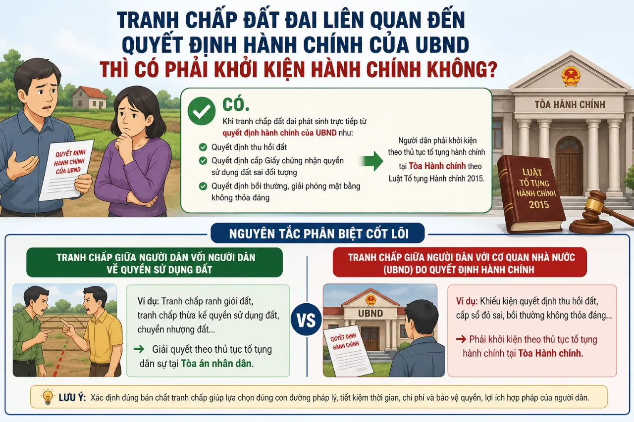 Tranh Chấp Đất Đai Liên Quan Đến Quyết Định Hành Chính Của UBND Thì Có Phải Khởi Kiện Hành Chính Không?