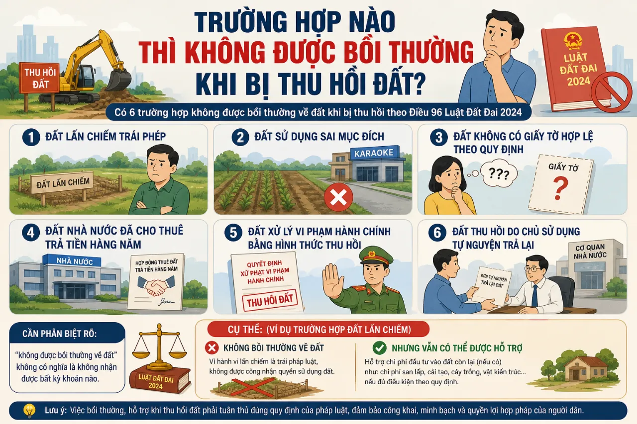 Trường Hợp Nào Thì Không Được Bồi Thường Khi Bị Thu Hồi Đất?