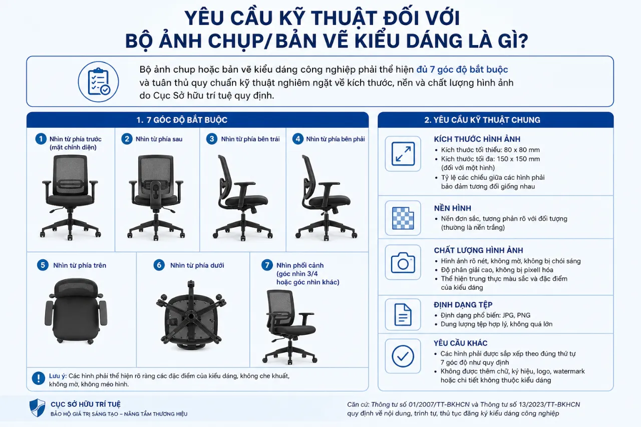 Yêu Cầu Kỹ Thuật Đối Với Bộ Ảnh Chụp/Bản Vẽ Kiểu Dáng Là Gì?